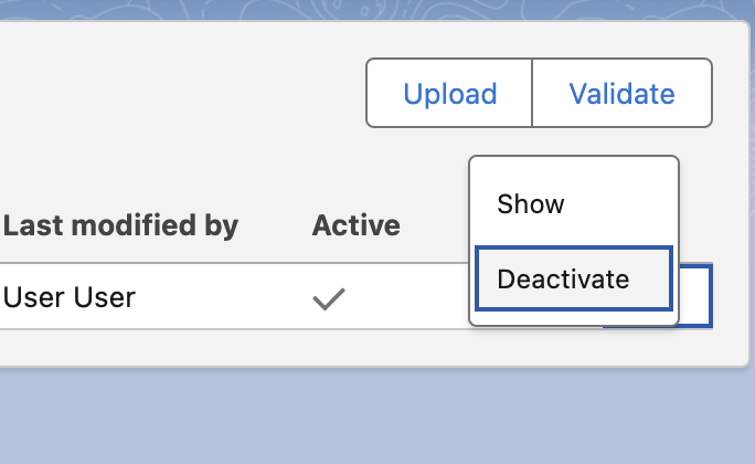 Deactivate template Deactivate template