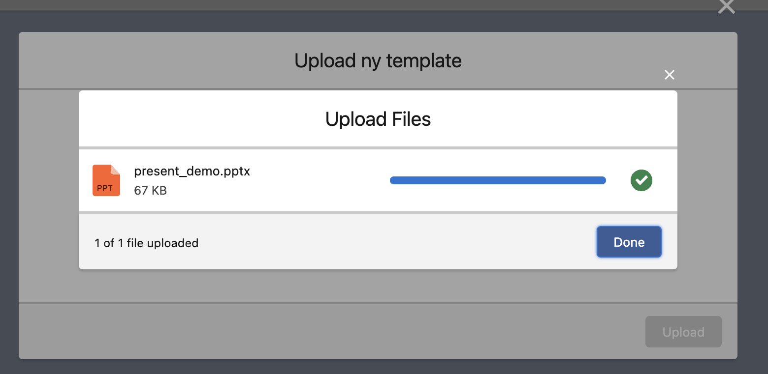 Upload finished Upload finished