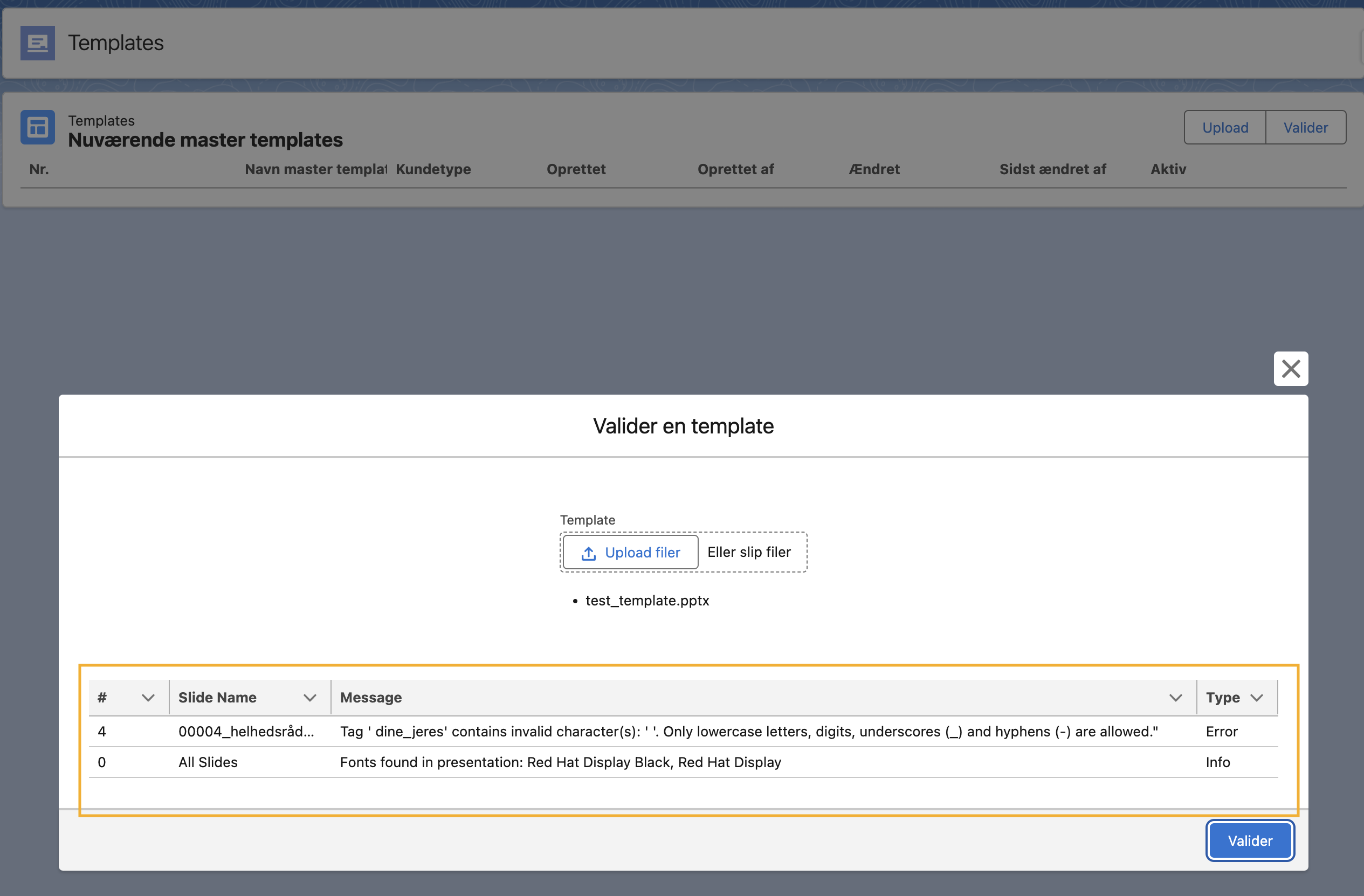 Validation Results Validation Results